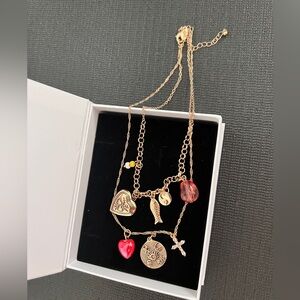 Free People Gold Layered Charm Necklace